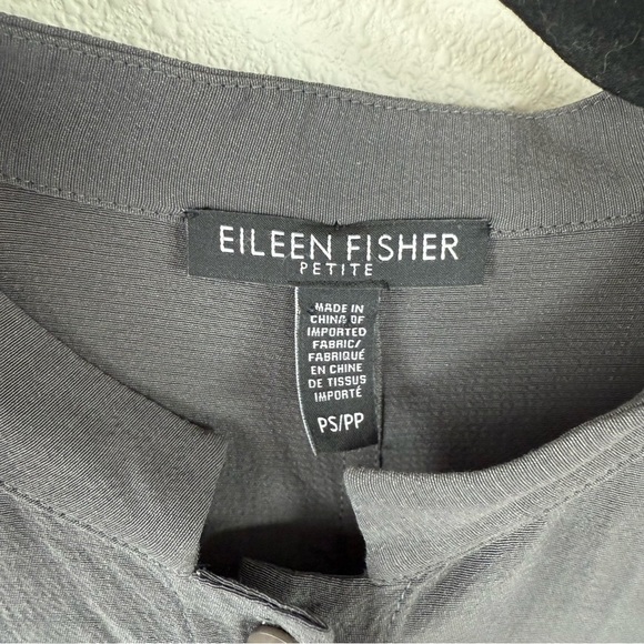 Eileen Fisher Tencel Viscose Crepe Mandarin Collar Button Front Shirt Petite Sm - Picture 8 of 14